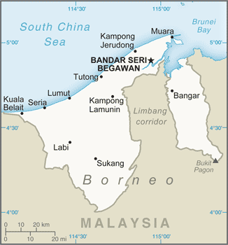 Map of Brunei Darussalam