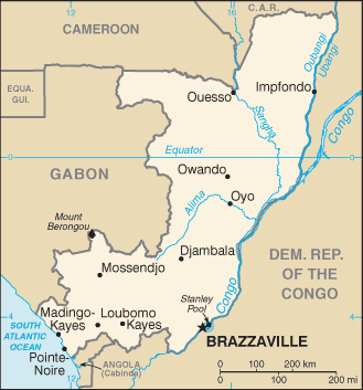 Map of The Republic of The Congo