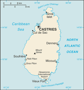 Map of Saint Lucia