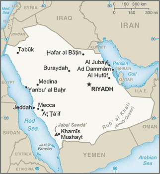 Map of Saudi Arabia