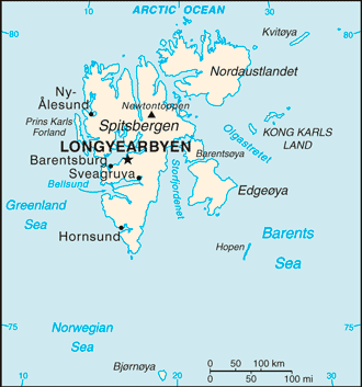 Map of Svalbard and Jan Mayen Islands
