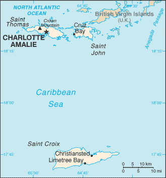 Map of The U.S. Virgin Islands